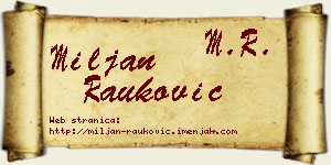 Miljan Rauković vizit kartica